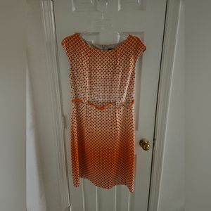 I LE New York Orange and Tan Dress